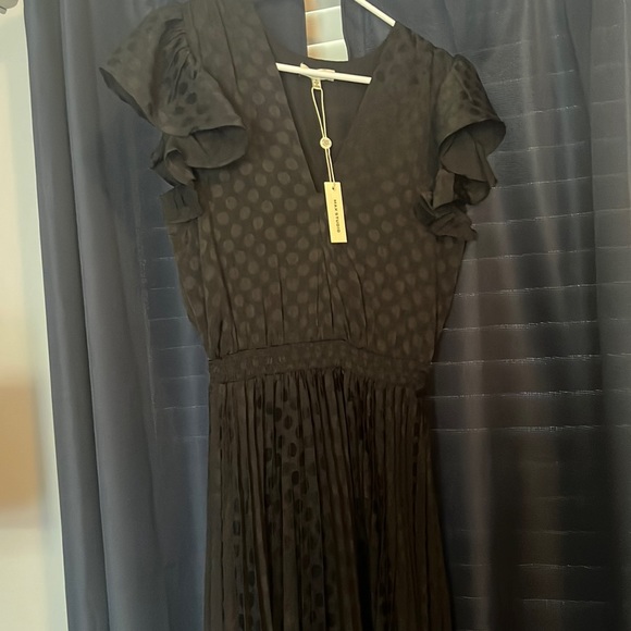 Midi flowy black dot dress - Picture 1 of 6